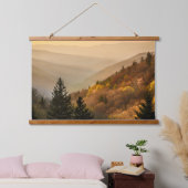 Oconaluftee Valley Aussicht | North Carolina Wandteppich Mit Holzrahmen (Schlafzimmer)