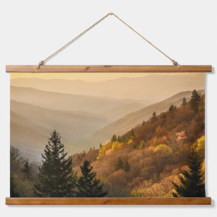 Oconaluftee Valley Aussichtspunkt North Carolina Wandteppich Mit Holzrahmen