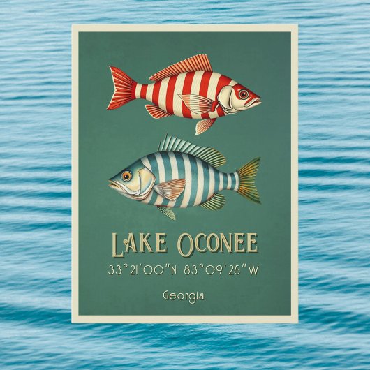Oconee Georgia gestreifter Fisch Postkarte
