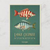 Oconee Georgia gestreifter Fisch Postkarte (Vorderseite)