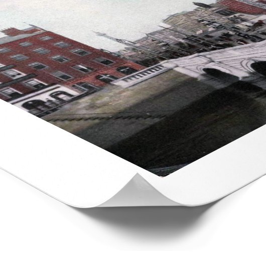 O'Connell Bridge, Dublin, Irland, Vintag Poster (Ecke)