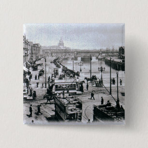 O'Connell-Brücke und der Fluss Liffey, Dublin Button