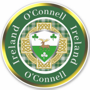 O'Connell Irish Shield/Celtic Cross Personalisiert Aufkleber