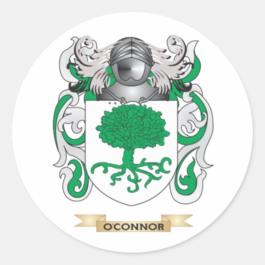 O'Connor Coat of Arms (Familienwappen) Runder Aufkleber (Vorderseite)