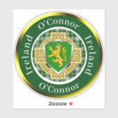 O'Connor Irish Shield/Celtic Cross Personalisiert Aufkleber (Blatt)