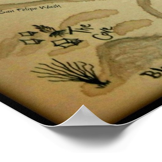 Ocotillo Wells Schatzkarte von Südkalifornien Poster (Ecke)