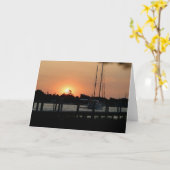 Ocracoke Hafen-Sonnenuntergang 2 Karte (Gelbe Blume)