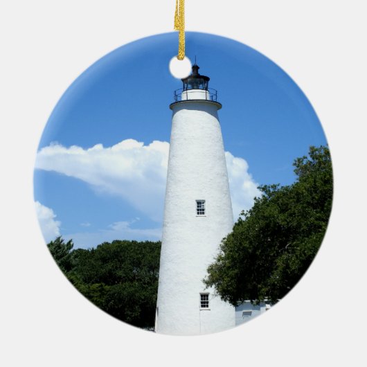 Ocracoke Insel-Leuchtturm Keramikornament (Hinten)