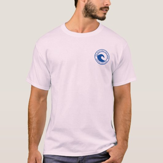 Ocracoke Island Blue Ocean Wave Circle Design T-Shirt (Vorderseite)