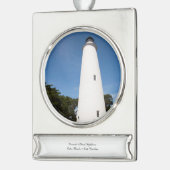 Ocracoke Island Leuchtturm Banner-Ornament Silber (Links)