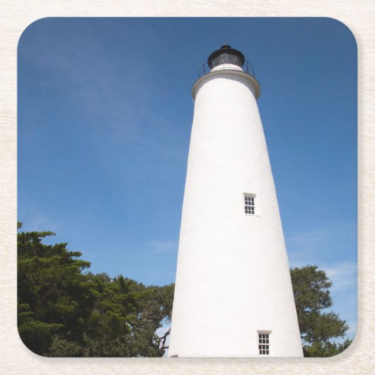 Ocracoke Island Leuchtturm Rechteckiger Pappuntersetzer (Vorderseite)