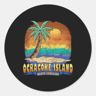 Ocracoke Island North Carolina Vintag erschüttert Runder Aufkleber