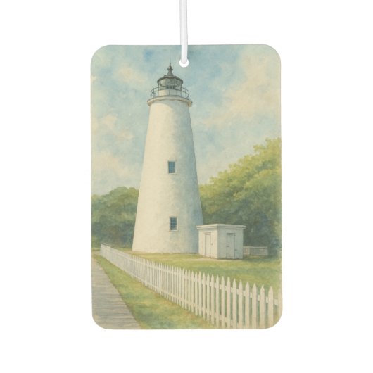 Ocracoke Leuchtturm Aquarell Autolufterfrischer (Vorderseite)