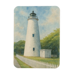 Ocracoke Leuchtturm Aquarell Magnet