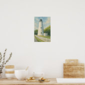 Ocracoke Leuchtturm Aquarell Poster (Küche)