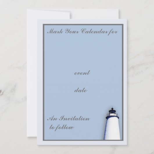 Ocracoke Leuchtturm Einladung (Rückseite)