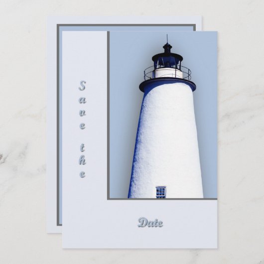 Ocracoke Leuchtturm Einladung (Vorne/Hinten)