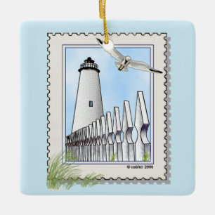 Ocracoke Leuchtturm-Platz-Ornament Keramikornament