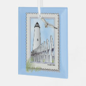 Ocracoke Leuchtturm quadratische Ornamente (Vorderseite links)