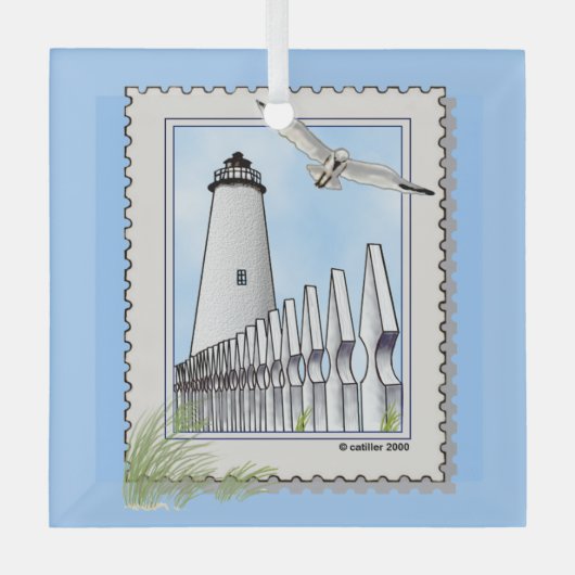 Ocracoke Leuchtturm quadratische Ornamente (Vorderseite)