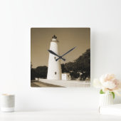Ocracoke Leuchtturm Quadratische Wanduhr (Zuhause)