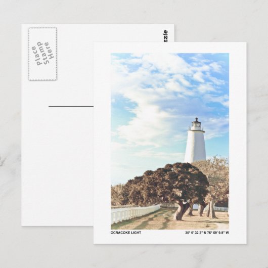 Ocracoke Light. Postkarte (Vorne/Hinten)