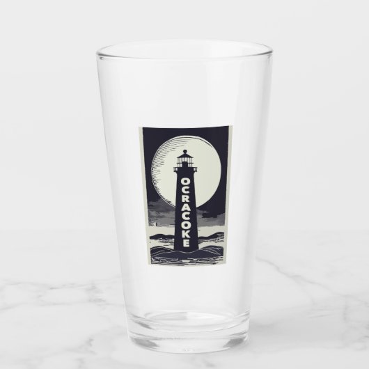 Ocracoke Lighthouse North Carolina Moon Glas (Vorderseite)