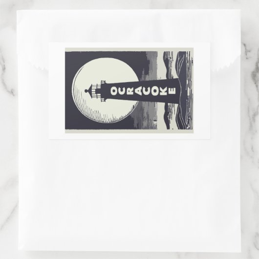 Ocracoke Lighthouse North Carolina Moon Rechteckiger Aufkleber (Tasche)