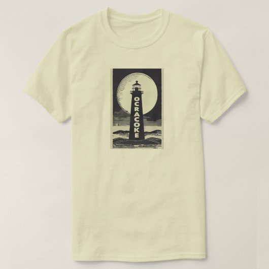 Ocracoke Lighthouse North Carolina Moon T-Shirt (Design vorne)