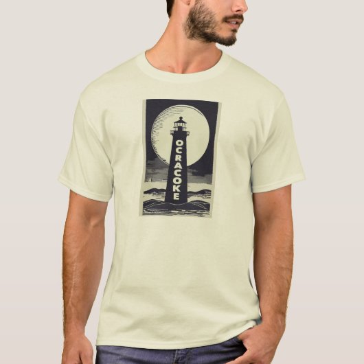 Ocracoke Lighthouse North Carolina Moon T-Shirt (Vorderseite)