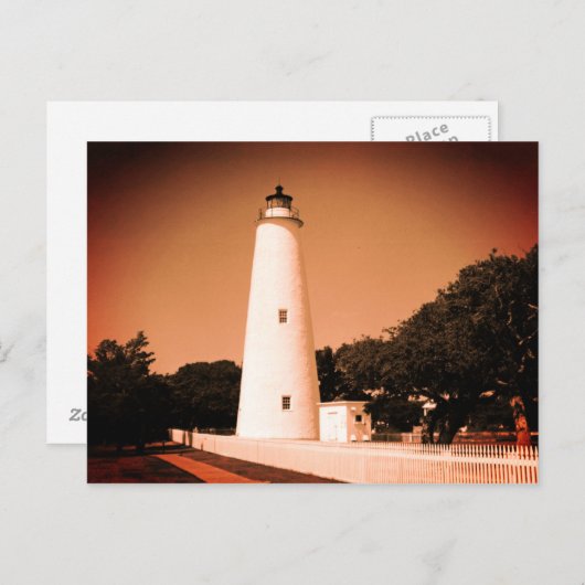 Ocracoke Lighthouse Postkarte (Vorne/Hinten)