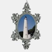 Ocracoke Lighthouse Schneeflocken Zinn-Ornament (Links)
