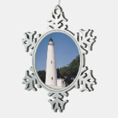 Ocracoke Lighthouse Schneeflocken Zinn-Ornament (Rechts)