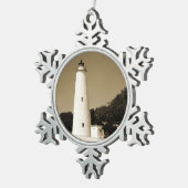 Ocracoke Lighthouse Schneeflocken Zinn-Ornament (Rechts)