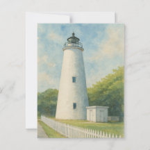 Ocracoke Lighthouse Wasserfarbe