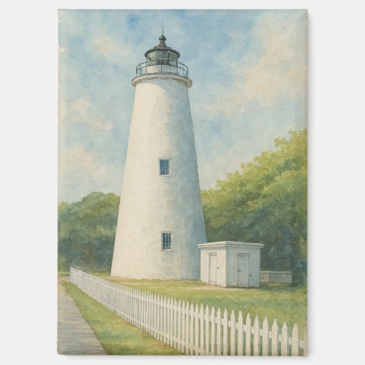 Ocracoke Lighthouse Watercolor Magnet (Vorderseite)