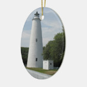 Ocracoke, North Carolina-Leuchtturm-Verzierung Keramikornament (Links)