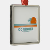 Ocracoke North Carolina Sun Palm Trees Ornament Aus Metall (Rechts)
