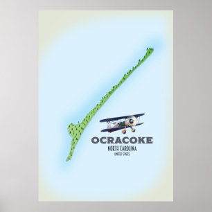 Ocracoke North Carolina USA Karte Poster