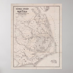 Ocracoke Virginia 1867 antike Karte Poster