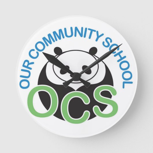 OCS-Logo-Wandleuchte Runde Wanduhr (Vorderseite)