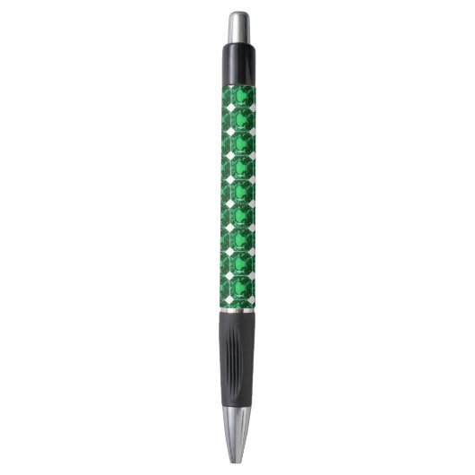 Octagon Emerald Kugelschreiber (Vorderseite Vertikal)
