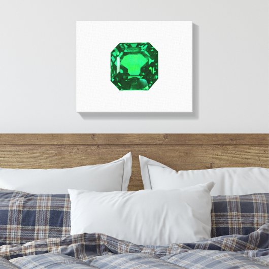 Octagon Emerald Leinwanddruck (Insitu (Schlafzimmer))