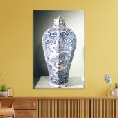 Octagonal 'Mei- P'ing Vase mit Weiß Leinwanddruck (Insitu (Wohnzimmer))