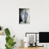 Octagonal 'Mei- P'ing Vase mit Weiß Poster (Heimbüro)