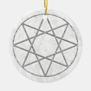 Octagram in Marmor Keramikornament
