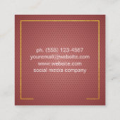 Octanol Muster Hintergrund Quadratische Visitenkarte (Rückseite)