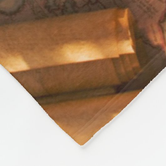 Octant, Kompass und Teleskop auf Seekarte Fleecedecke (Ecke)