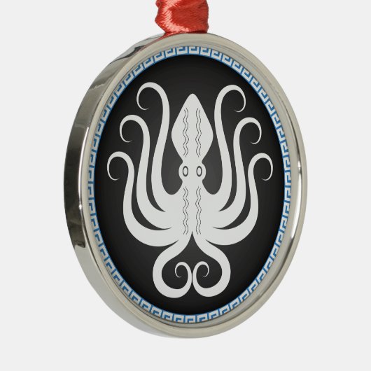 Octapus Schild Silbernes Ornament (Rechts)
