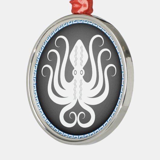 Octapus Schild Silbernes Ornament (Links)